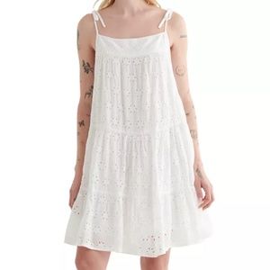 Tiered Eyelet-Embroidered Dress